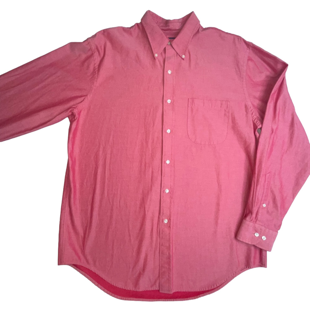 Lands End Vintage Heavy Weight Red Button Down L 16-16 1/2 Men’s dress Shirt